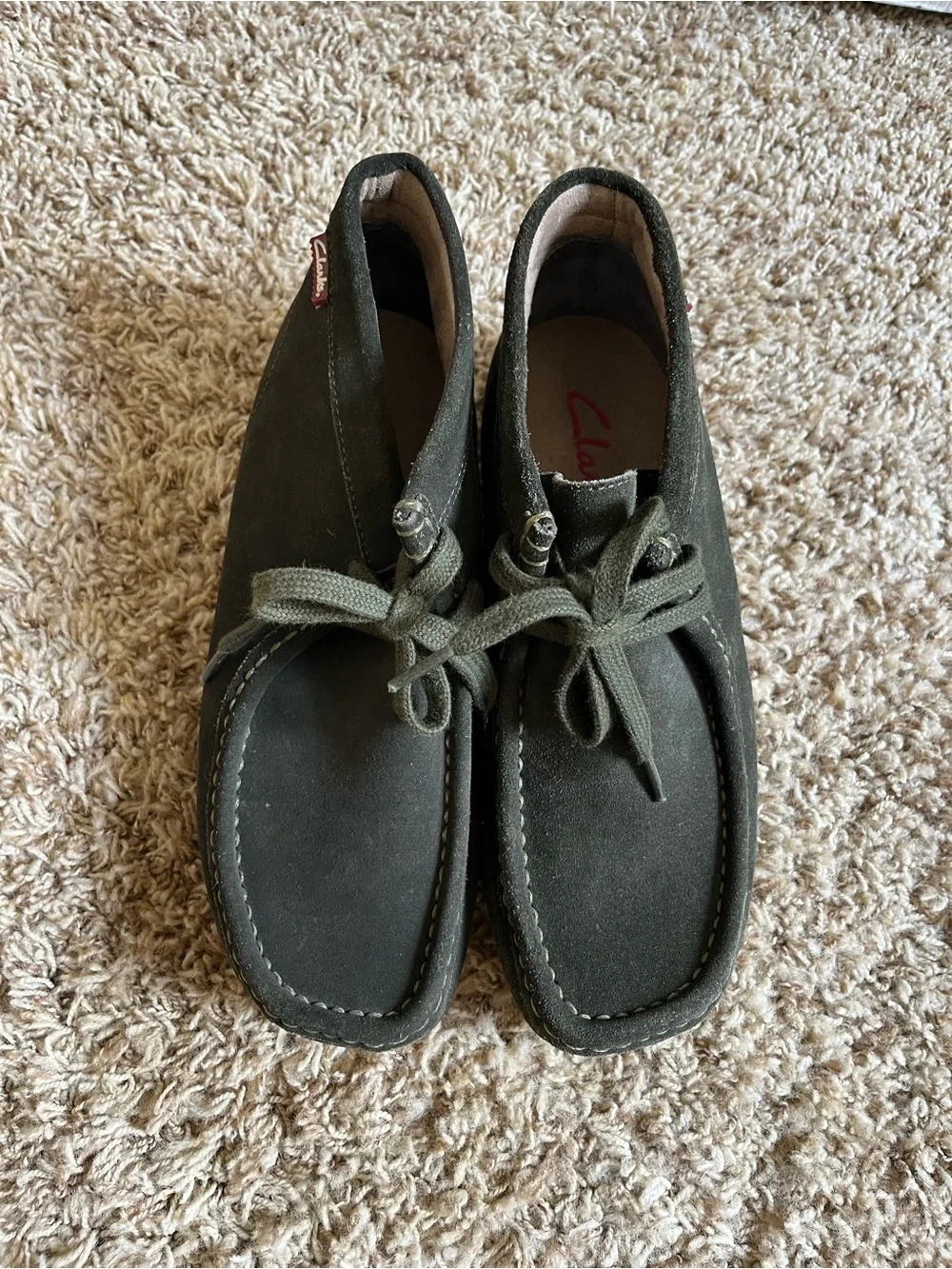 Clarks olive suede